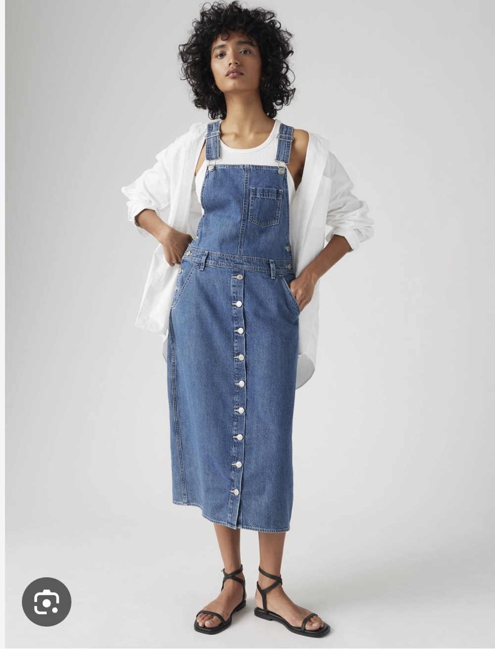 Levi’s Tico Denim Apron Dress, Overall / Pinafore Style, M, Slate Blue